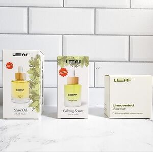 Leaf Shave Bundle: Shave Oil, Calming Serum & Shave Soap